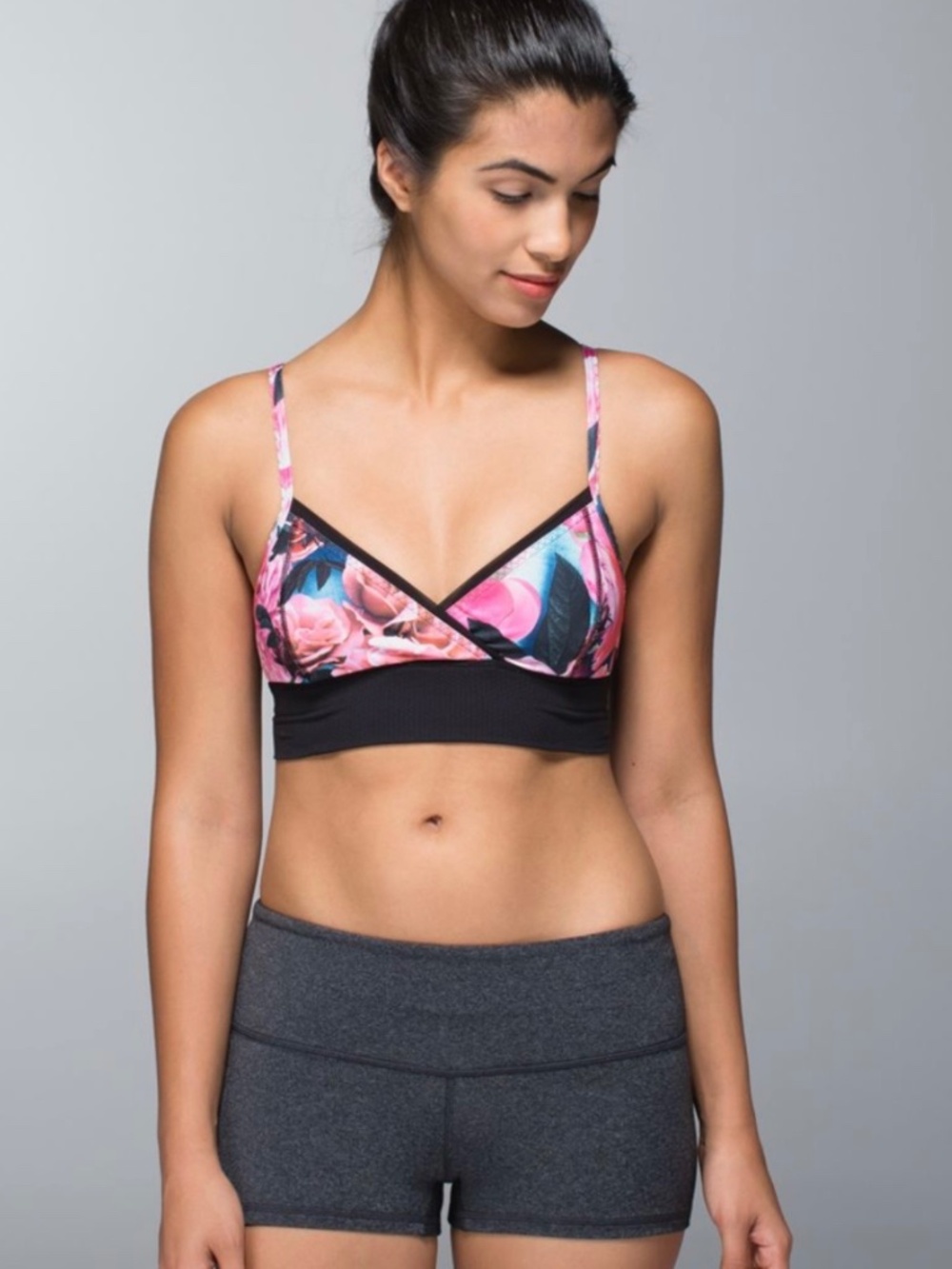 lululemon athletica Pink Floral Wrap Soft-Cup Sports Bra